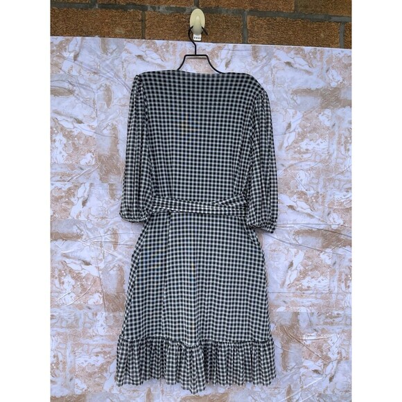 GANNI Gingham Mesh Wrap Mini Dress size 34/4 - Picture 9 of 11